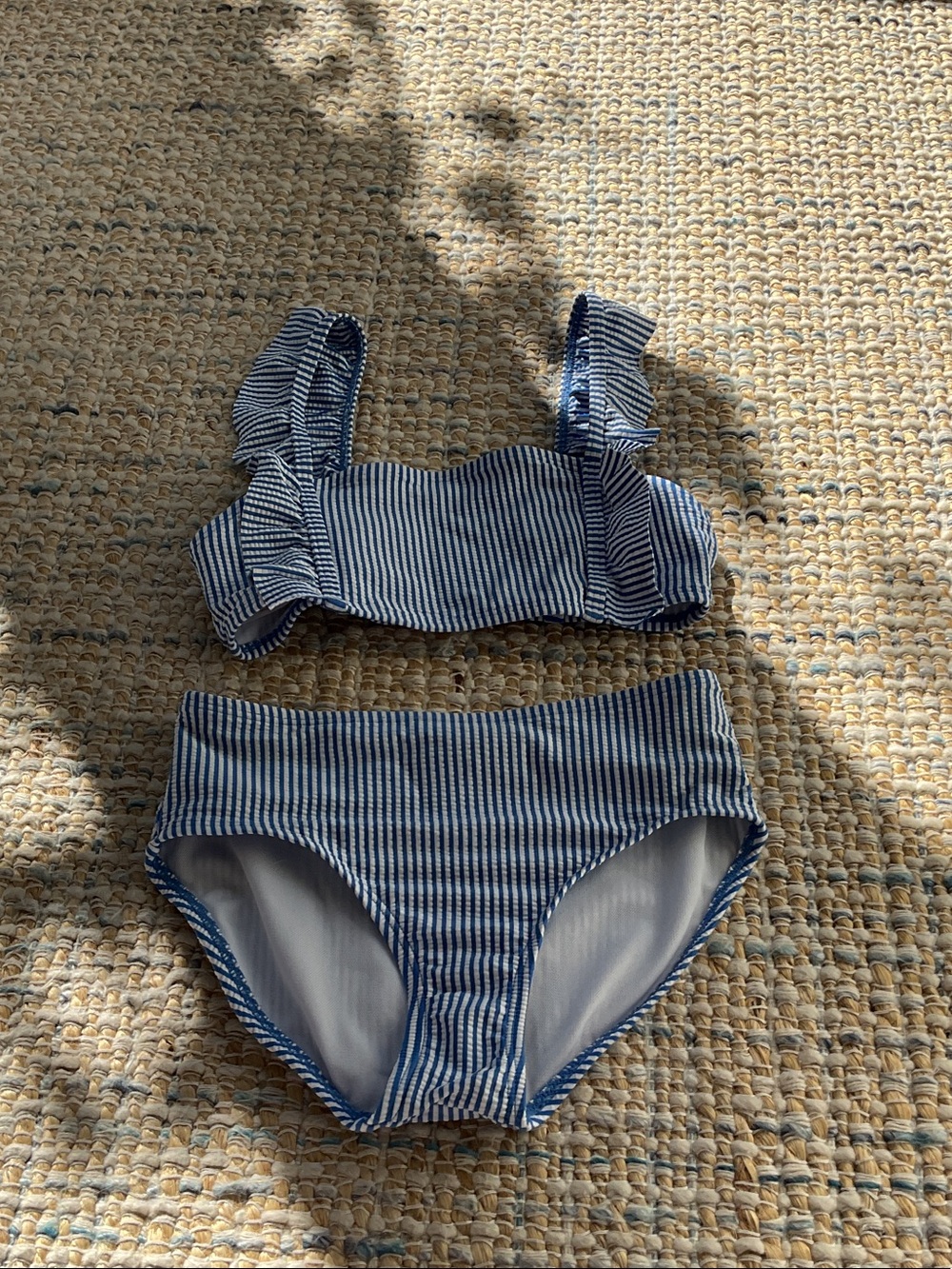 Cat & Jack Navy and White Striped Girls' Two-Piece Swimsuit